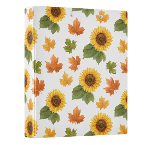 Ringbuch mit 3 Ringen, Aquarell-Sonnenblumen-Ahornblatt, 3,8 cm, rund, für 200 Dokumente, für Zuhause, Schule, Büro Ringbuch mit 3 Ringen, Aquarell-Sonnenblumen-Ahornblatt, 3,8 cm, rund, für 200 Dokumente, für Zuhause, Schule, Büro von ISAOA