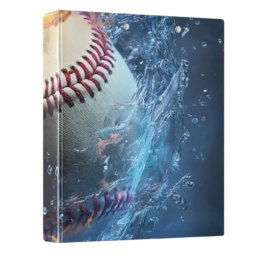 Ringbuch mit 3 Ringen, Baseball mit Feuer und Wasser, 3,8 cm, rund, Sichtbuch, hält 200 Dokumente, für Zuhause, Schule, Büro Ringbuch mit 3 Ringen, Baseball mit Feuer und Wasser, 3,8 cm, rund, Sichtbuch, hält 200 Dokumente, für Zuhause, Schule, Büro von ISAOA
