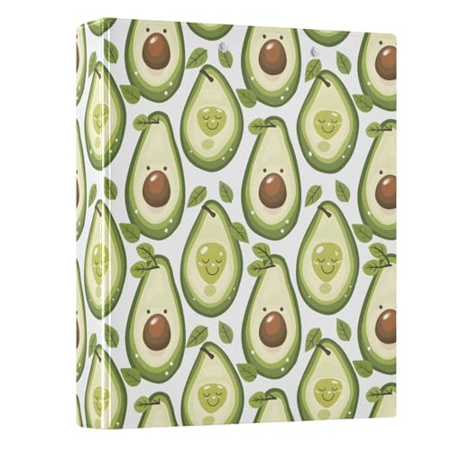 Ringbuch mit 3 Ringen, Cartoon-Avocado-Früchte, 3,8 cm, runder Ringbuch, Sichtbuch, hält 200 Dokumente, für Zuhause, Schule, Büro Ringbuch mit 3 Ringen, Cartoon-Avocado-Früchte, 3,8 cm, runder Ringbuch, Sichtbuch, hält 200 Dokumente, für Zuhause, Schule, Büro von ISAOA