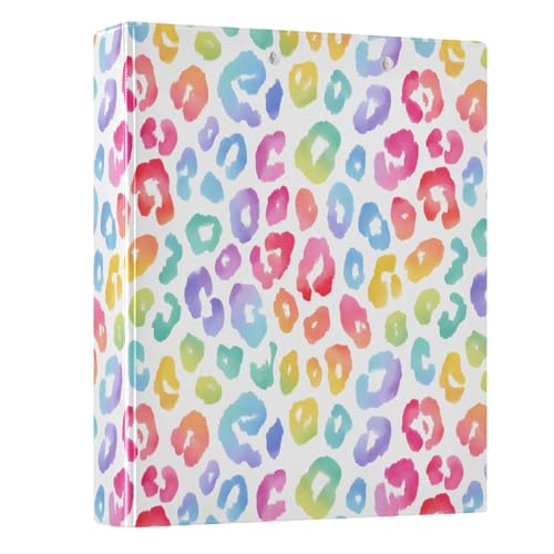 Ringbuch mit 3 Ringen, Pastellfarben, Regenbogen-Leopardenmuster, 3,8 cm, runder Ringbuch, Sichtbuch, hält 200 Dokumente, für Zuhause, Schule, Büro Ringbuch mit 3 Ringen, Pastellfarben, Regenbogen-Leopardenmuster, 3,8 cm, runder Ringbuch, Sichtbuch, hält 200 Dokumente, für Zuhause, Schule, Büro von ISAOA