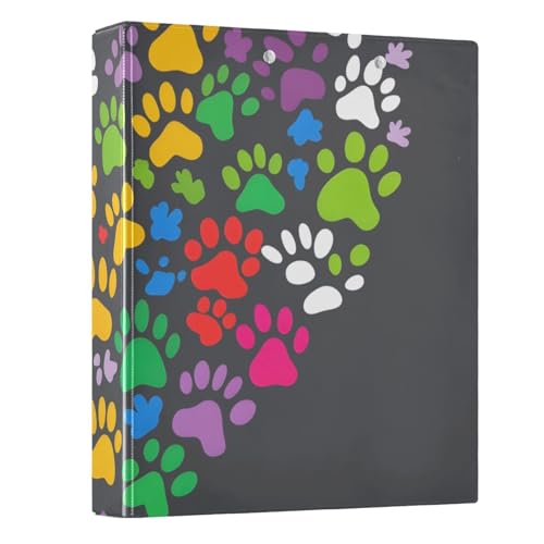 Ringbuch mit 3 Ringen, buntes Fußabdruck, 3,8 cm, rund, für 200 Dokumente, für Zuhause, Schule, Büro Ringbuch mit 3 Ringen, buntes Fußabdruck, 3,8 cm, rund, für 200 Dokumente, für Zuhause, Schule, Büro von ISAOA