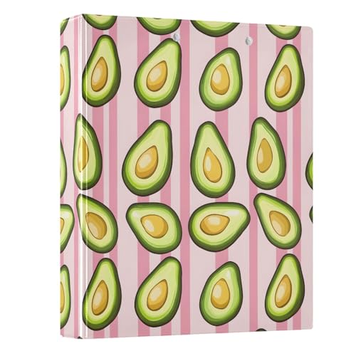 Ringbuch mit Avocado-Muster, 3 Ringe, 3,8 cm, rund, Sichtbuch, hält 200 Dokumente, für Zuhause, Schule, Büro Ringbuch mit Avocado-Muster, 3 Ringe, 3,8 cm, rund, Sichtbuch, hält 200 Dokumente, für Zuhause, Schule, Büro von ISAOA