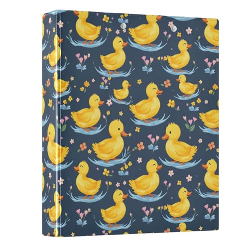 Ringbuch mit Entenblumenmuster, 3,8 cm, runder Ringbuch, Sichtbuch, hält 200 Dokumente, für Zuhause, Schule, Büro Ringbuch mit Entenblumenmuster, 3,8 cm, runder Ringbuch, Sichtbuch, hält 200 Dokumente, für Zuhause, Schule, Büro von ISAOA