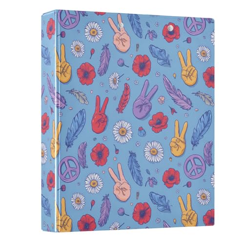 Ringbuch mit Gänseblümchen-Friedensymbol-Muster, 3,8 cm, rund, für 200 Dokumente, für Zuhause, Schule, Büro Ringbuch mit Gänseblümchen-Friedensymbol-Muster, 3,8 cm, rund, für 200 Dokumente, für Zuhause, Schule, Büro von ISAOA