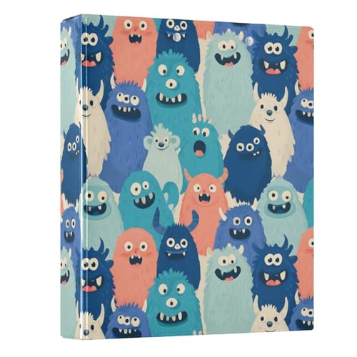 Ringbuch mit niedlichem Monsterkopf-Muster, 3,8 cm, runder Ringbuch, Sichtbuch, hält 200 Dokumente, für Zuhause, Schule, Büro Ringbuch mit niedlichem Monsterkopf-Muster, 3,8 cm, runder Ringbuch, Sichtbuch, hält 200 Dokumente, für Zuhause, Schule, Büro von ISAOA
