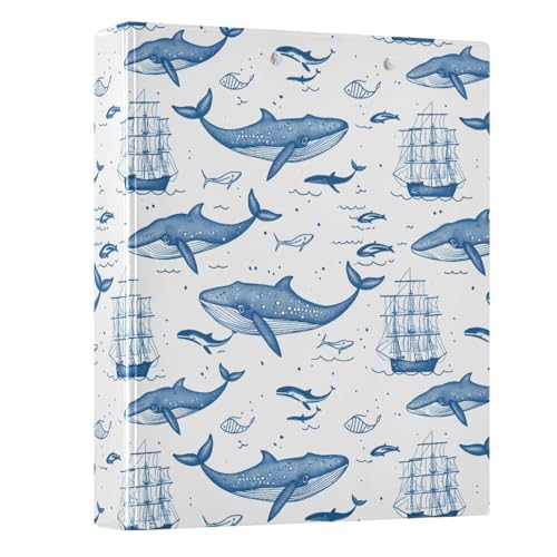 Whales Boats Ocean 3-Ringbuch, 3,8 cm, runder Ringbuch, Sichtbuch, hält 200 Dokumente, für Zuhause, Schule, Büro Whales Boats Ocean 3-Ringbuch, 3,8 cm, runder Ringbuch, Sichtbuch, hält 200 Dokumente, für Zuhause, Schule, Büro von ISAOA