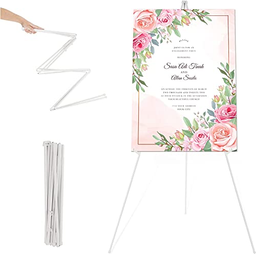 ISFORU Künstler Staffelei Stand, 160cm Verstellbares Stativ Tisch Kunst Leinwand Malerei Display, Easy Folding Studio Teleskop Boden Staffeleien für Hochzeit Poster Innen Außen (Weiß) von ISFORU