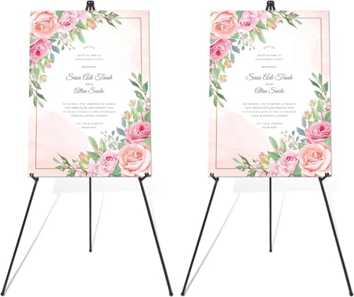 Künstler Staffelei Stand, ISFORU 160cm Verstellbares Stativ Tisch Kunst Leinwand Malerei Display, Easy Folding Studio Teleskop Boden Staffeleien für Hochzeit Poster Innen Außen (Schwarz 2PCS) von ISFORU