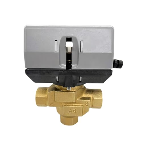 Elektrischer Kugelhahn für Wasser 1/2'' 3/4'' 1'' 3-Wege-Messing-Motorkugelventil mit elektrischem Absperrventil VC6013 Fan Coil AC220V Motorisierter Kugelhahn aus Edelstahl(1") von ISIRYK