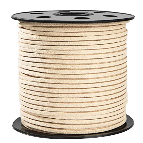 ISIYINER Lederschnur Lederband Faux Wildleder Schnur für DIY Armband Halskette Schmuck Handwerk 90m Lange 3mm Breite (Khaki) von ISIYINER
