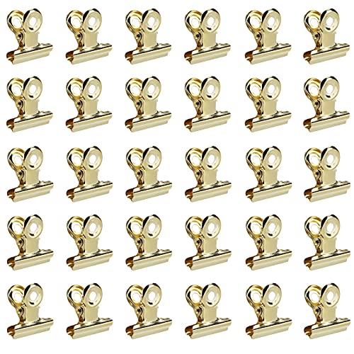 Metallklammern Kleine Bulldogge Büroklammern Multi-function Metall klammern für Fotos, Büros, Küche zu Hause 30 Stück 20mm (Golden) von ISIYINER