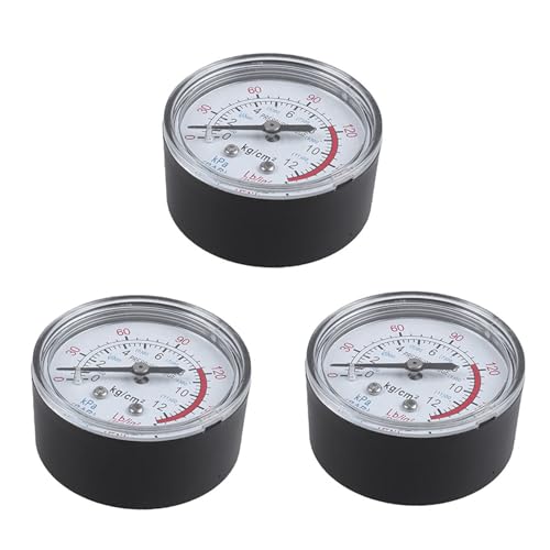 ISKDJBJG 3X Round 0-180 Psi 13mm 1 / 4BSP Durchmesser Dial Comparator Air Manometer, Schwarz ISKDJBJG 3X Round 0-180 Psi 13mm 1 / 4BSP Durchmesser Dial Comparator Air Manometer, Schwarz von ISKDJBJG