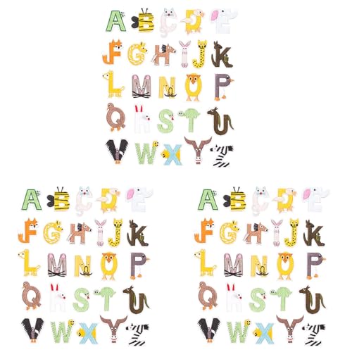 ISKDJBJG 78X Cartoon Farbe Niedlich Alphabet auf Brief Patch Biker Applique Patches für Kleidung Baby Stoff Aufkleber Stickerei Patch von ISKDJBJG