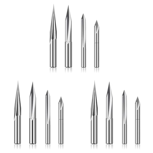 ISKDJBJG CNC-FräSer-Set 1/4 Schaft, Gravur HolzschnitzfräSer 6 mm und 4 mm, V-Nut, Profil-Bit, Wolframstahl - 12 StüCk ISKDJBJG CNC-FräSer-Set 1/4 Schaft, Gravur HolzschnitzfräSer 6 mm und 4 mm, V-Nut, Profil-Bit, Wolframstahl - 12 StüCk von ISKDJBJG