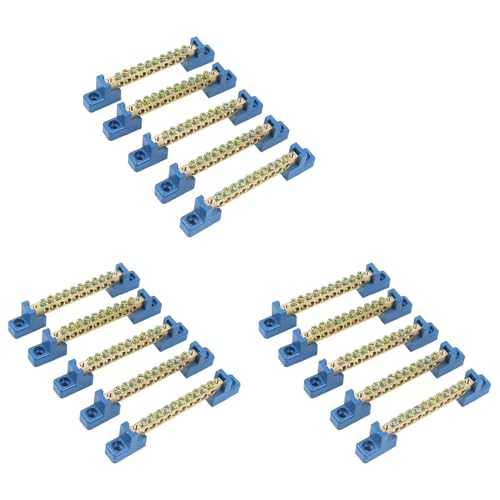 ISKDJBJG Klemmen Block Blau Klemmen Schiene 10 Positionen Schraube Messing Klemme Erdung Streifen Sammel Schienen Block Packung mit 15 StüCk ISKDJBJG Klemmen Block Blau Klemmen Schiene 10 Positionen Schraube Messing Klemme Erdung Streifen Sammel Schienen Block Packung mit 15 StüCk von ISKDJBJG