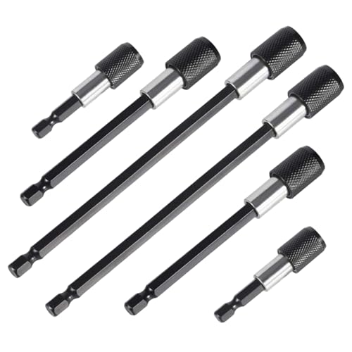 6pcs Drillbitverlängerung 2.4/4/6 -Zoll -Schnellfreisetzung HEX SHANK Magnetic Drill Extension Bithalter mit Sperre von ISOYTERO