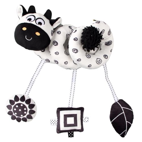 ISOYTERO Baby Autositz Spielzeug, tierische Spiralplüschhänge-Krippenspielzeug, Schwarz-Weiß-Quietschen-Reiseaktivität Wind Chimes Early Lernwagen für Neugeborene 0-6 Monate Auto ISOYTERO Baby Autositz Spielzeug, tierische Spiralplüschhänge-Krippenspielzeug, Schwarz-Weiß-Quietschen-Reiseaktivität Wind Chimes Early Lernwagen für Neugeborene 0-6 Monate Auto von ISOYTERO