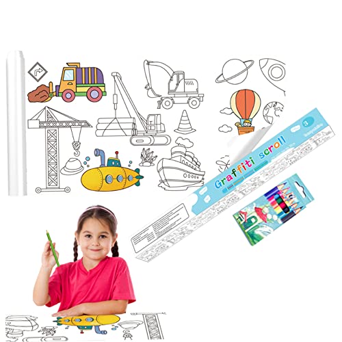 Kinderzeichnung Rollen Malvorlagen Roll 15x118 im klebrigen DIY -Malerei Poster mit Farbstiften Geburtstagsgeschenk für Kindertransport Toolspaper von ISOYTERO