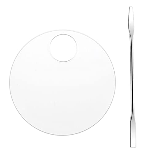 Make -up -Mischpalette Acryl transparente kosmetische Farbmischschale mit Spatel -Runde Make -up -Mischpalette Acryl transparente kosmetische Farbmischschale mit Spatel -Runde von ISOYTERO