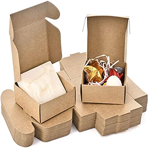 OmeHoin 50 stücke Quadratische Kraftpapier Box Starke Wiederverwendbare Montieren Schmuck Kerzen Seifen Verpackung Karton Für Hochzeitsfest Partys 7,5x7,5x3cm von ISRKU