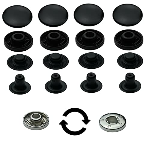 15 mm Druckknöpfe S-Feder Buttons, S-Feder-Snaps, Messing, rostfrei, vierteilig Metallknöpfe nähfrei (10 Stück) von ISTA TOOLS
