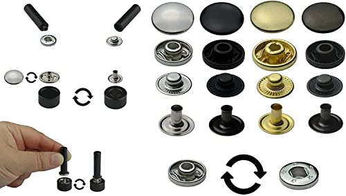 50 Stück 10 mm Druckknöpfe S-Feder inklusive Werkzeug Snaps Buttons Metallknöpfe rostfreie Knöpfe (Antik) von ISTA TOOLS