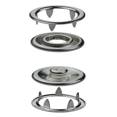 Druckknöpfe Jersey wählbar 8,5 mm bis 21 mm 100 Stück Jersey Snaps Metallknöpfe Nähzubehör Buttons (Silber, 8,5 mm) von ISTA TOOLS