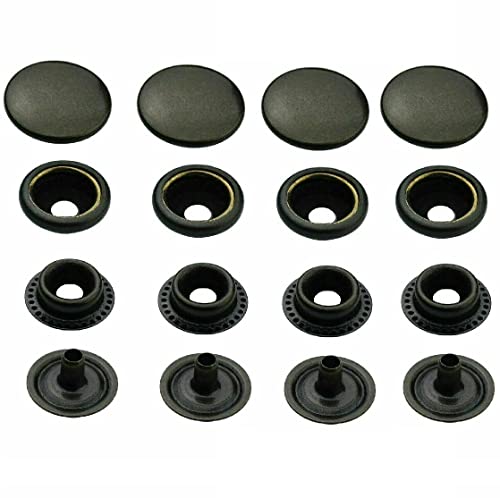 ISTA TOOLS Druckknöpfe Antik Ringfeder, Ring-Feder-Buttons, R-Feder-Snaps, Messing, rostfrei, vierteilig Metallknöpfe (5 Stück - 12,5 mm) von ISTA TOOLS