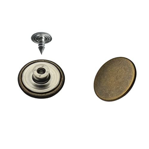 Jeansknöpfe Logo frei & rostfrei 25 Stk. 14mm, 17mm oder 20mm, Jeansknopf reparatur mit festem oder beweglichem Sockel (17 mm Jeansknöpfe mit BS) von ISTA TOOLS
