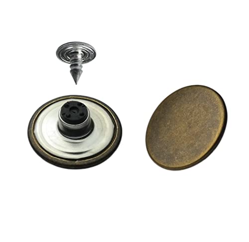 Jeansknöpfe Logo frei & rostfrei 25 Stk. 14mm, 17mm oder 20mm, Jeansknopf reparatur mit festem oder beweglichem Sockel (17 mm Jeansknöpfe mit FS) von ISTA TOOLS