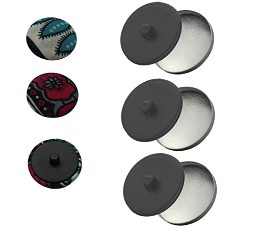 Knöpfe zum Beziehen mit Stoff - Knopfwerkzeug - Knopfrohlinge zur Herstellung von Knöpfen mit Stoff, zweiteilig (Rohlinge schwarz 36er / 23 mm) von ISTA TOOLS