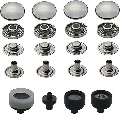 S-Feder Druckknöpfe 12,5 mm + passendes ISTA TOOLS Werkzeug kompatibel mit Prym Vario-Zange, Snaps Buttons Metallknöpfe rostfreie Knöpfe S-Federverschluss (20 Stück) von ISTA TOOLS