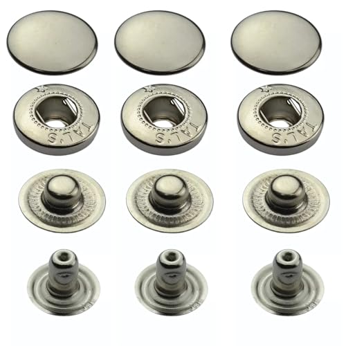 ISTA Druckknöpfe S-Feder, Press-Studs, Metallknöpfe -Snaps, ab 50 Stück aus Stahl (Silber, 10mm) von ISTA