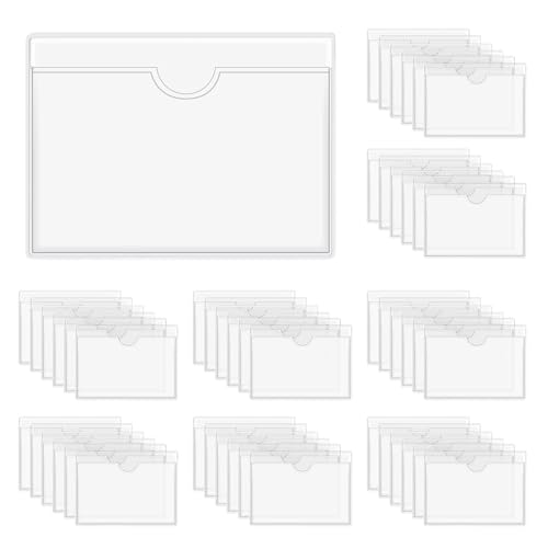 ISTOVO 600 Stück selbstklebende Etikettenhalter, Kartenfächer, Etikettenhalter, transparent, Bibliothekskartenhalter mit Öffnung oben für Karteikarten ISTOVO 600 Stück selbstklebende Etikettenhalter, Kartenfächer, Etikettenhalter, transparent, Bibliothekskartenhalter mit Öffnung oben für Karteikarten von ISTOVO