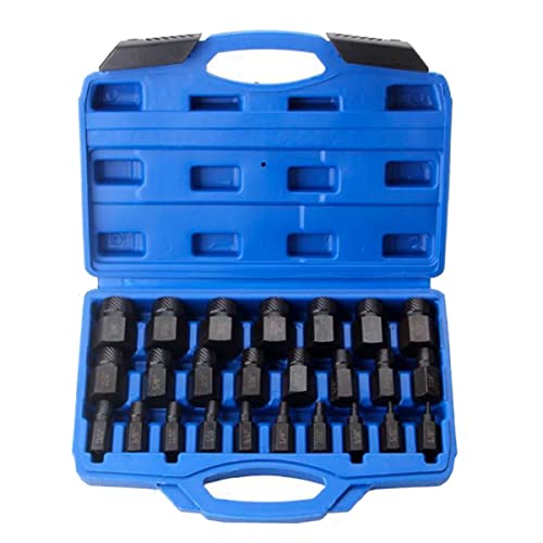 ISTOVO Schraubenausdreher-Set mit Box, 25-teilig, Sechskant, Multi-Spline-Schrauben-Set, Chrom-Molybdän-Legierung, Stahl, abgerundeter Bolzenentferner ISTOVO Schraubenausdreher-Set mit Box, 25-teilig, Sechskant, Multi-Spline-Schrauben-Set, Chrom-Molybdän-Legierung, Stahl, abgerundeter Bolzenentferner von ISTOVO