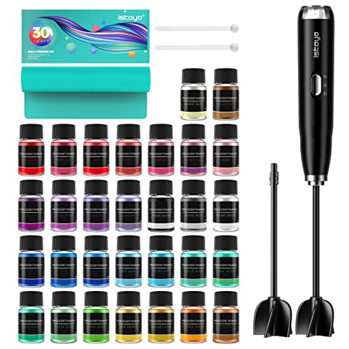 ISTOYO Epoxidharz Farbe Mica Pulver, 30 Farbe*10g Glimmerpulver in Kosmetischer Qualität, Pigmentpulver, Harzzubehör für Lipgloss, Harzformen, Zubehör für die Seifenherstellung, Nagellack, Harzkit ISTOYO Epoxidharz Farbe Mica Pulver, 30 Farbe*10g Glimmerpulver in Kosmetischer Qualität, Pigmentpulver, Harzzubehör für Lipgloss, Harzformen, Zubehör für die Seifenherstellung, Nagellack, Harzkit von ISTOYO