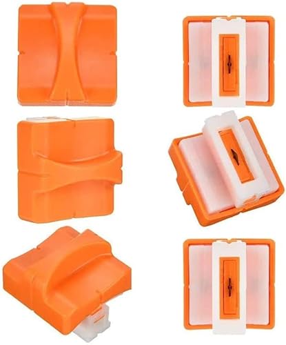 Papierschneider & Guillotine Papierschneider A4 - 6er-Pack Industrieklingen mit Sicherheitsverriegelung für Präzisionsschneiden | Ersatz-Trimmerklingen für Büro, Schule & Handwerk (Orange) von ISTUSHEWILL