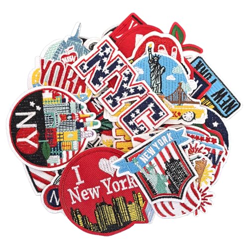 Aufnäher zum Aufbügeln, Motiv: New York City, bestickt, für Taschen, Kleidung, Jacken, 25 Stück Aufnäher zum Aufbügeln, Motiv: New York City, bestickt, für Taschen, Kleidung, Jacken, 25 Stück von ISYINGTW