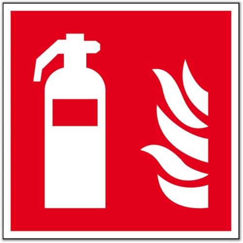 Feuerlöscher Schild 20x20 cm | Nachleuchtend & Selbstklebend | Premium PVC Brandschutzschild | Langlebiges Sicherheitszeichen für Innen & Außen (Rot, 20 x 20 cm) von IT`SYOUR+