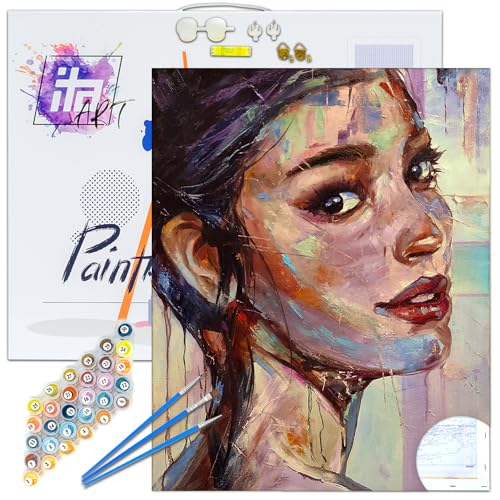 ITA ART Malen nach Zahlen Komplett Set mit Keilrahmen, Acrylfarben, Pinseln, Zubehör, Geschenkbox - DIY Gemälde Bastelset Kit mit Leinwand für Erwachsene, 40x50 cm, Begehrst du mich ITA ART Malen nach Zahlen Komplett Set mit Keilrahmen, Acrylfarben, Pinseln, Zubehör, Geschenkbox - DIY Gemälde Bastelset Kit mit Leinwand für Erwachsene, 40x50 cm, Begehrst du mich von ITA