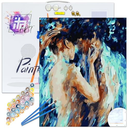 ITA ART Malen nach Zahlen Komplett Set mit Keilrahmen, Acrylfarben, Pinseln, Zubehör, Geschenkbox - DIY Gemälde Bastelset Kit mit Leinwand für Erwachsene, 40x50 cm, Berührung ITA ART Malen nach Zahlen Komplett Set mit Keilrahmen, Acrylfarben, Pinseln, Zubehör, Geschenkbox - DIY Gemälde Bastelset Kit mit Leinwand für Erwachsene, 40x50 cm, Berührung von ITA