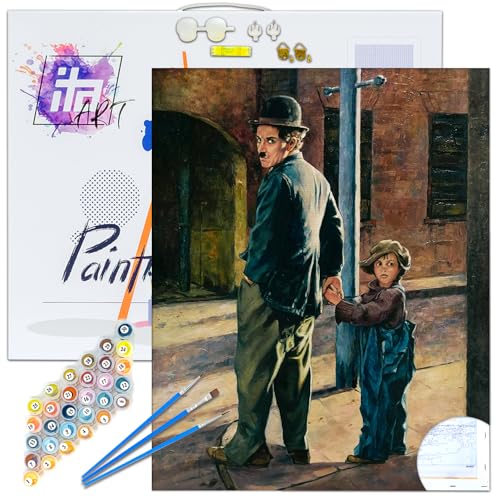 ITA ART Malen nach Zahlen Komplett Set mit Keilrahmen, Acrylfarben, Pinseln, Zubehör, Geschenkbox - DIY Gemälde Bastelset Kit mit Leinwand für Erwachsene, 40x50 cm, Der Junge ITA ART Malen nach Zahlen Komplett Set mit Keilrahmen, Acrylfarben, Pinseln, Zubehör, Geschenkbox - DIY Gemälde Bastelset Kit mit Leinwand für Erwachsene, 40x50 cm, Der Junge von ITA