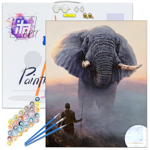 ITA Art Malen nach Zahlen Komplett Set mit Keilrahmen, Acrylfarben, Pinseln, Zubehör, Geschenkbox - DIY Gemälde Bastelset Kit mit Leinwand für Erwachsene, 40x50 cm, Die Majestät der Natur ITA Art Malen nach Zahlen Komplett Set mit Keilrahmen, Acrylfarben, Pinseln, Zubehör, Geschenkbox - DIY Gemälde Bastelset Kit mit Leinwand für Erwachsene, 40x50 cm, Die Majestät der Natur von ITA