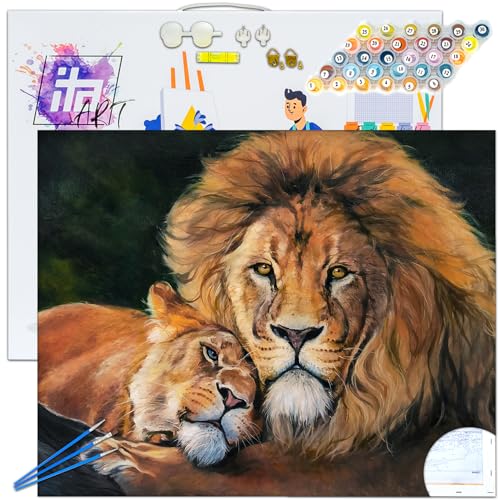 ITA ART Malen nach Zahlen Komplett Set mit Keilrahmen, Acrylfarben, Pinseln, Zubehör, Geschenkbox - DIY Gemälde Bastelset Kit mit Leinwand für Erwachsene, 40x50 cm, Familie ITA ART Malen nach Zahlen Komplett Set mit Keilrahmen, Acrylfarben, Pinseln, Zubehör, Geschenkbox - DIY Gemälde Bastelset Kit mit Leinwand für Erwachsene, 40x50 cm, Familie von ITA