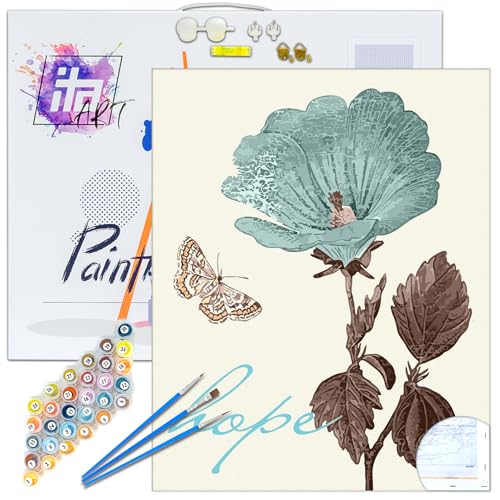 ITA ART Malen nach Zahlen Komplett Set mit Keilrahmen, Acrylfarben, Pinseln, Zubehör, Geschenkbox - DIY Gemälde Bastelset Kit mit Leinwand für Erwachsene, 40x50 cm, Hoffnung ITA ART Malen nach Zahlen Komplett Set mit Keilrahmen, Acrylfarben, Pinseln, Zubehör, Geschenkbox - DIY Gemälde Bastelset Kit mit Leinwand für Erwachsene, 40x50 cm, Hoffnung von ITA