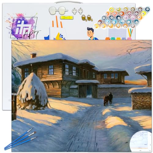 ITA ART Malen nach Zahlen Komplett Set mit Keilrahmen, Acrylfarben, Pinseln, Zubehör, Geschenkbox - DIY Gemälde Bastelset Kit mit Leinwand für Erwachsene, 40x50 cm, Letzte Sonnenstrahlen ITA ART Malen nach Zahlen Komplett Set mit Keilrahmen, Acrylfarben, Pinseln, Zubehör, Geschenkbox - DIY Gemälde Bastelset Kit mit Leinwand für Erwachsene, 40x50 cm, Letzte Sonnenstrahlen von ITA