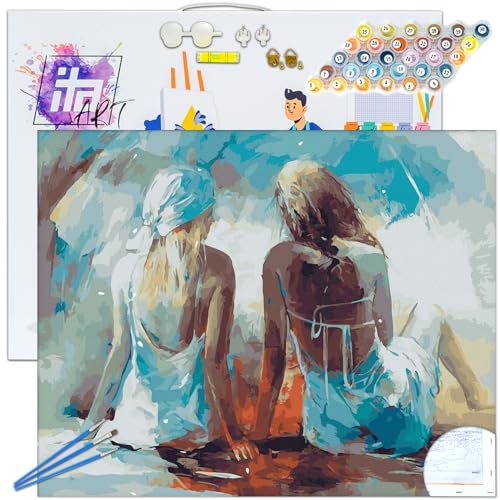 ITA Art Malen nach Zahlen Komplett Set mit Keilrahmen, Acrylfarben, Pinseln, Zubehör, Geschenkbox - DIY Gemälde Bastelset Kit mit Leinwand für Erwachsene, 40x50 cm, Mädchen ITA Art Malen nach Zahlen Komplett Set mit Keilrahmen, Acrylfarben, Pinseln, Zubehör, Geschenkbox - DIY Gemälde Bastelset Kit mit Leinwand für Erwachsene, 40x50 cm, Mädchen von ITA