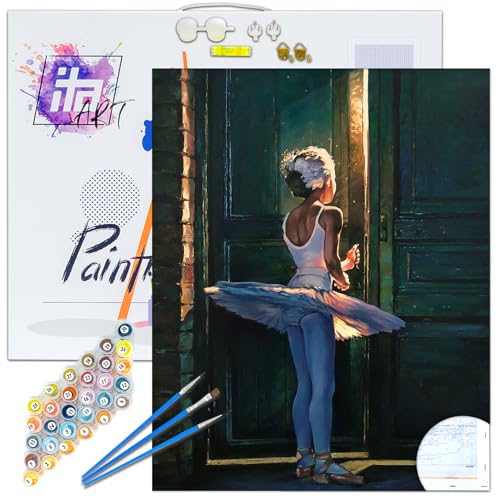 ITA Art Malen nach Zahlen Komplett Set mit Keilrahmen, Acrylfarben, Pinseln, Zubehör, Geschenkbox - DIY Gemälde Bastelset Kit mit Leinwand für Erwachsene, 40x50 cm, Mysterium ITA Art Malen nach Zahlen Komplett Set mit Keilrahmen, Acrylfarben, Pinseln, Zubehör, Geschenkbox - DIY Gemälde Bastelset Kit mit Leinwand für Erwachsene, 40x50 cm, Mysterium von ITA