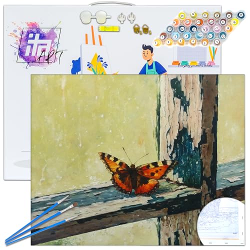 ITA Art Malen nach Zahlen Komplett Set mit Keilrahmen, Acrylfarben, Pinseln, Zubehör, Geschenkbox - DIY Gemälde Bastelset Kit mit Leinwand für Erwachsene, 40x50 cm, Vergangene Zeiten ITA Art Malen nach Zahlen Komplett Set mit Keilrahmen, Acrylfarben, Pinseln, Zubehör, Geschenkbox - DIY Gemälde Bastelset Kit mit Leinwand für Erwachsene, 40x50 cm, Vergangene Zeiten von ITA