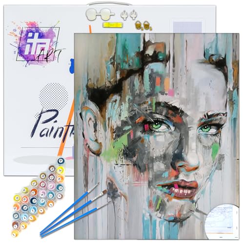 ITA ART Malen nach Zahlen Komplett Set mit Keilrahmen, Acrylfarben, Pinseln, Zubehör, Geschenkbox - DIY Gemälde Bastelset Kit mit Leinwand für Erwachsene, Nur du, 30x40 cm ITA ART Malen nach Zahlen Komplett Set mit Keilrahmen, Acrylfarben, Pinseln, Zubehör, Geschenkbox - DIY Gemälde Bastelset Kit mit Leinwand für Erwachsene, Nur du, 30x40 cm von ITA